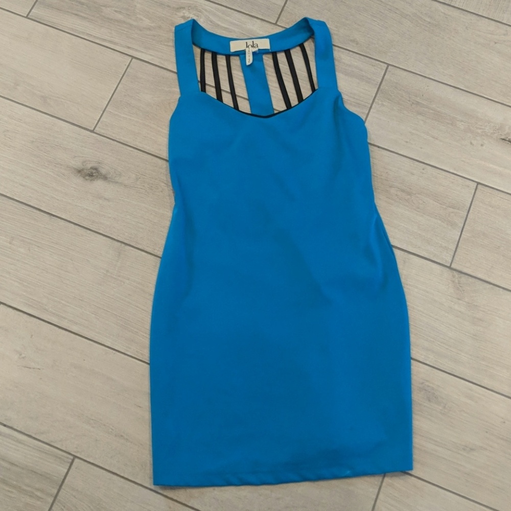 Lola black strappy dress